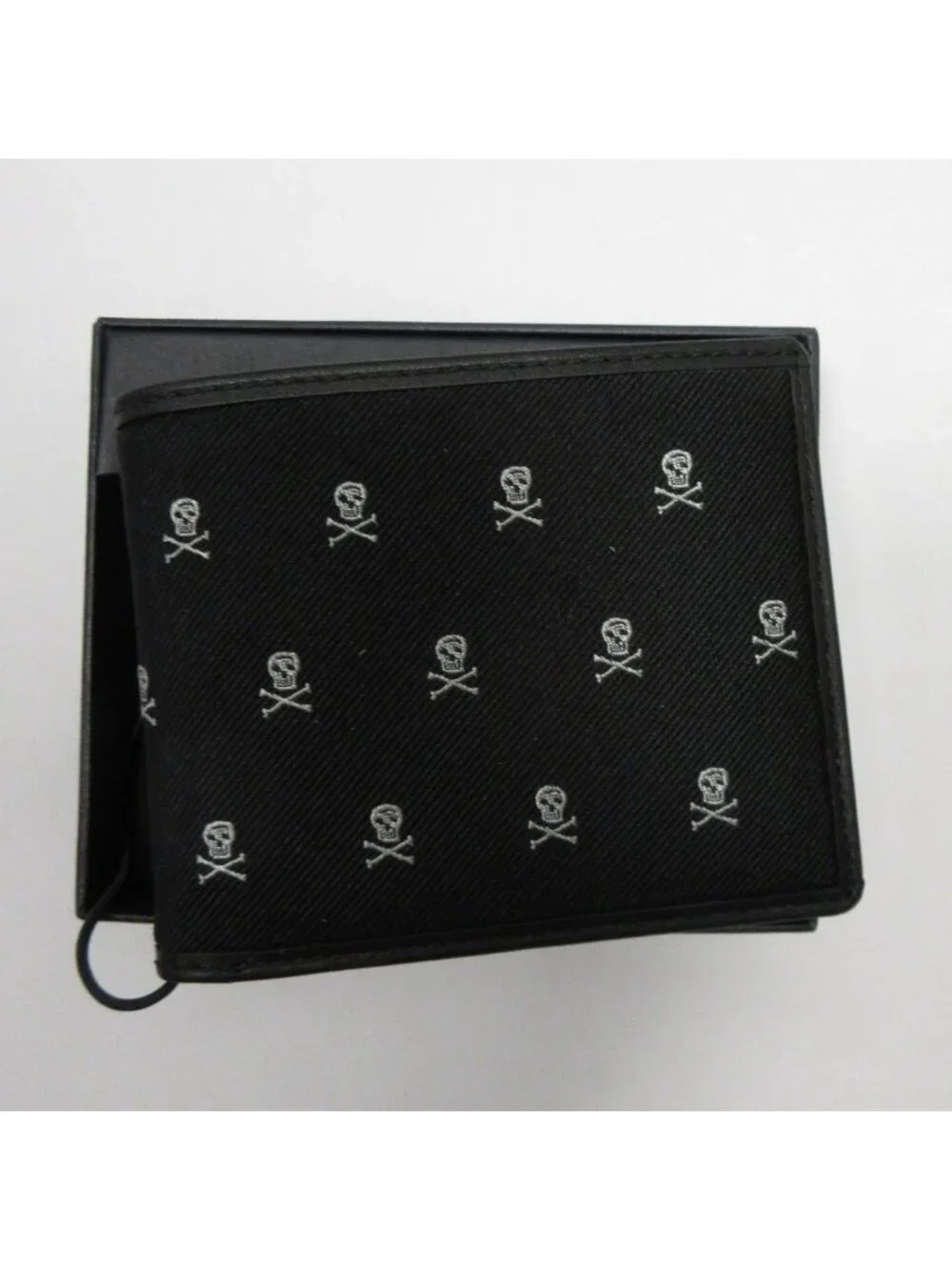VGT Polo Ralph Lauren Wallet Skull Crossbones Billfold Canvas Leather AOP